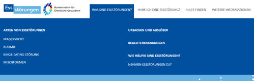 Screenshoot von ausgeklappter Navigation der Website