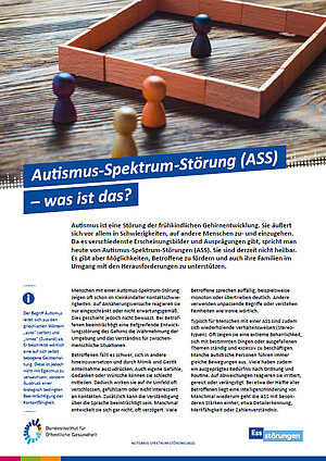 Themenblatt: Autismus-Spektrum-Störung - was ist das?