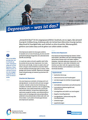 Themenblatt: Depression – was ist das? Themenblatt: Depression – was ist das?