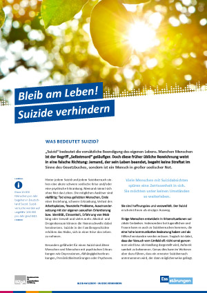 Themenblatt Suizidprävention