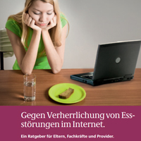 Titelbild der Broschüre Gegen Verherrlichung von Essstörungen im Internet